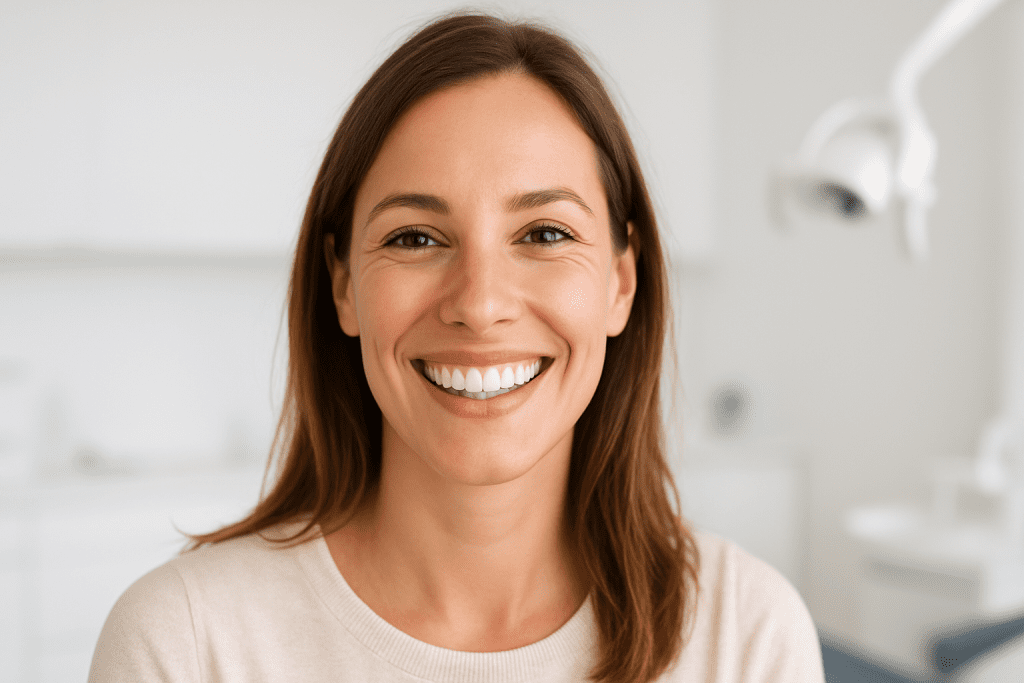 mujer con diseño de sonrisa