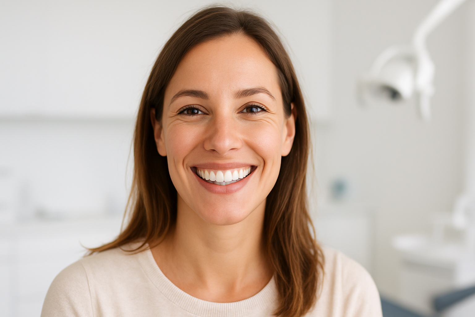 mujer con diseño de sonrisa