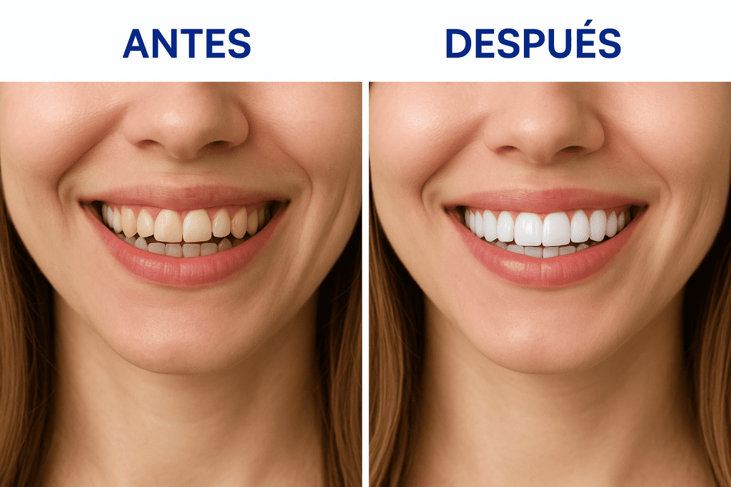 antes y después de carillas dentales